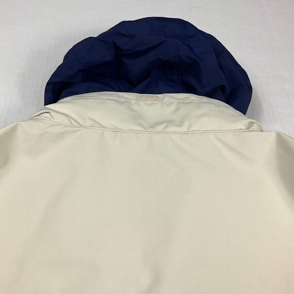 Lands End Mens Bomber Flight Jacket Beige Tan Zip Up Packable Hood Outerwear XXL - Picture 10 of 12